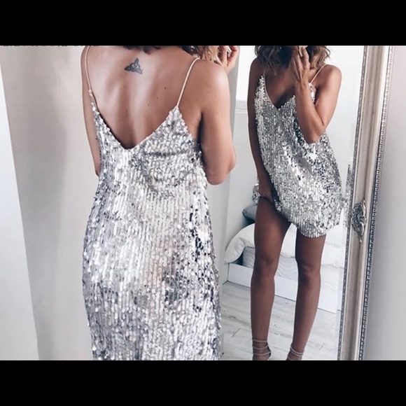 Dresses & Skirts - Sliver Sequined Mini